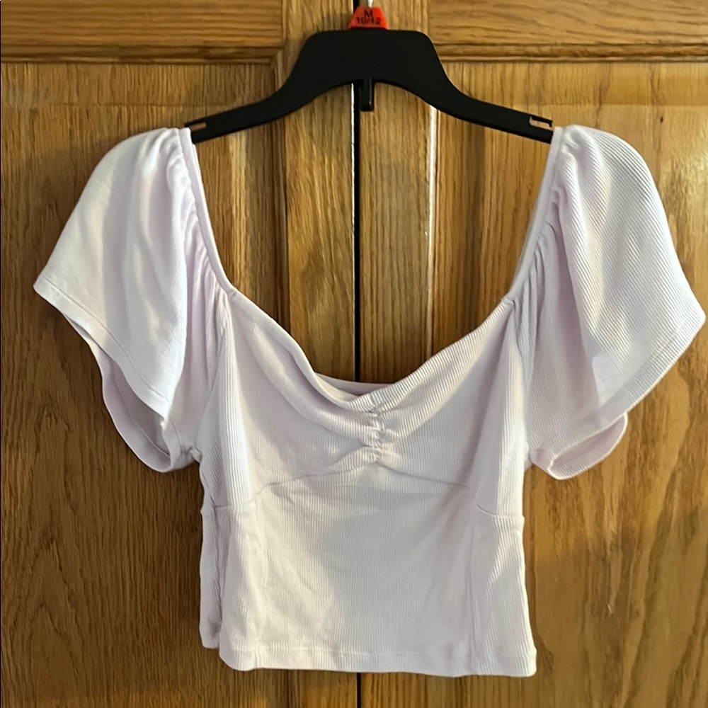 American Eagle Outfitters Light Purple Crop Top